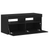 Meuble TV avec LED Chêne noir 90 x 35 x 40 cm Bois d'ingénierie 618606618606