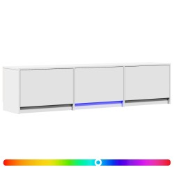 Meuble TV avec LED 165 x 34 x 40 cm Blanc Bois d’ingénierie 618607618607