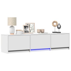 Meuble TV avec LED 165 x 34 x 40 cm Blanc Bois d’ingénierie 618607618607