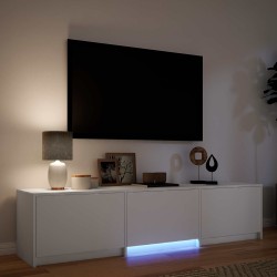 Meuble TV avec LED 165 x 34 x 40 cm Blanc Bois d’ingénierie 618607618607