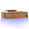 Meuble TV avec éclairage LED vieux bois 60x35x15,5 cm 618608618608