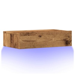 Meuble TV avec éclairage LED vieux bois 60x35x15,5 cm 618608618608