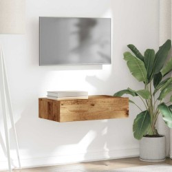 Meuble TV avec éclairage LED vieux bois 60x35x15,5 cm 618608618608
