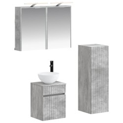 Ensemble de mobilier de salle de bain 4 pcs Gris béton 618609618609