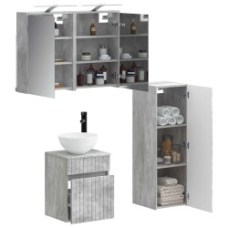 Ensemble de mobilier de salle de bain 4 pcs Gris béton 618609618609