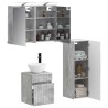 Ensemble de mobilier de salle de bain 4 pcs Gris béton 618609618609