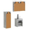 Ensemble de mobilier de salle de bain 4 pcs Gris béton 618609618609