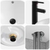 Ensemble de mobilier de salle de bain 4 pcs Gris béton 618609618609