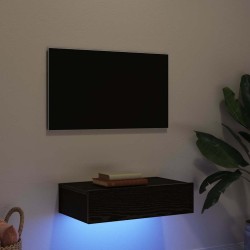Meuble TV avec éclairage LED Chêne noir 60 x 35 x 15,5 cm 618610618610