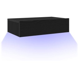 Meuble TV avec éclairage LED Chêne noir 60 x 35 x 15,5 cm 618610618610