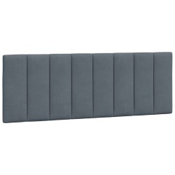 Coussin de tête de lit Hanko gris foncé 120 cm velours 618614618614