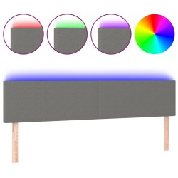 Tête de lit à LED Gris foncé 180x5x78/88 cm Tissu 618616618616