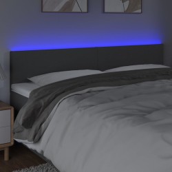 Tête de lit à LED Gris foncé 180x5x78/88 cm Tissu 618616618616