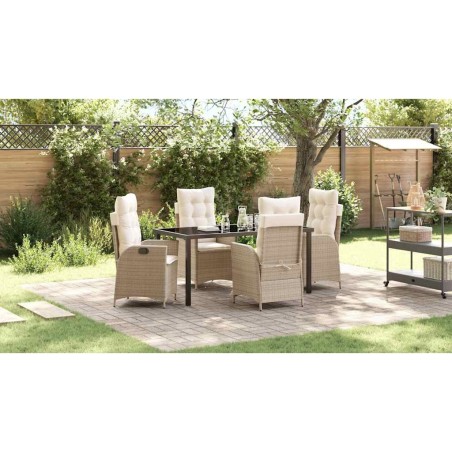 Ensemble de salle à manger pour jardin 5 pcs Beige polyrotin 618617618617