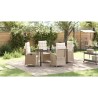 Ensemble de salle à manger pour jardin 5 pcs Beige polyrotin 618617618617