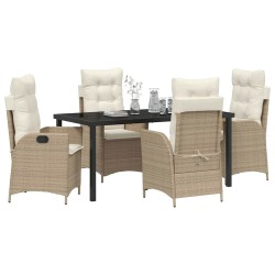 Ensemble de salle à manger pour jardin 5 pcs Beige polyrotin 618617618617