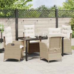 Ensemble de salle à manger pour jardin 5 pcs Beige polyrotin 618617618617