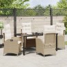 Ensemble de salle à manger pour jardin 5 pcs Beige polyrotin 618617618617
