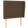 Tête de lit avec oreilles Marron foncé 103x23x118/128 cm Tissu 618618618618