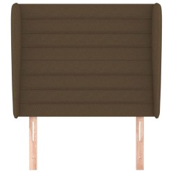 Tête de lit avec oreilles Marron foncé 103x23x118/128 cm Tissu 618618618618