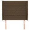Tête de lit avec oreilles Marron foncé 103x23x118/128 cm Tissu 618618618618