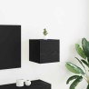 Meuble TV mural Chêne noir 30,5 x 30 x 30 cm Bois d'ingénierie 618620618620