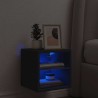 Meuble TV mural avec lumières LED noir 30x28,5x30 cm 618621618621