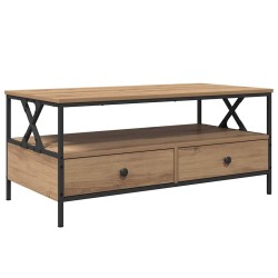 Table basse chêne artisanal 100 x 51 x 45 cm Bois d'ingénierie 618625618625