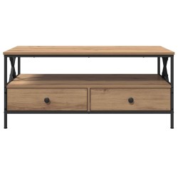 Table basse chêne artisanal 100 x 51 x 45 cm Bois d'ingénierie 618625618625