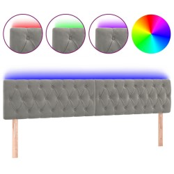 Tête de lit à LED Gris clair 180x7x78/88 cm Velours 618629618629
