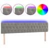 Tête de lit à LED Gris clair 180x7x78/88 cm Velours 618629618629