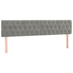 Tête de lit à LED Gris clair 180x7x78/88 cm Velours 618629618629