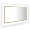 Miroir LED de salle de bain Chêne sonoma 80x8,5x37 cm Acrylique 618632618632