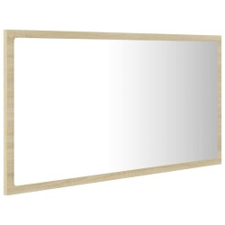 Miroir LED de salle de bain Chêne sonoma 80x8,5x37 cm Acrylique 618632618632