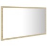 Miroir LED de salle de bain Chêne sonoma 80x8,5x37 cm Acrylique 618632618632