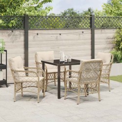 Ensemble de salle à manger pour jardin 5 pcs Beige polyrotin 618634618634
