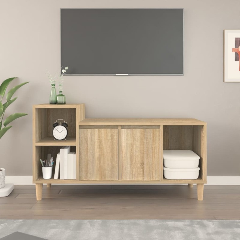 Meuble TV Chêne sonoma 100x35x55 cm Bois d'ingénierie 618636618636