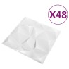 Panneaux muraux 48 pcs Blanc Diamant 50 x 50 cm Mousse XPS 618637618637