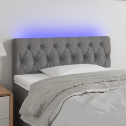 Tête de lit à LED Gris foncé 90x7x78/88 cm Tissu 618641618641