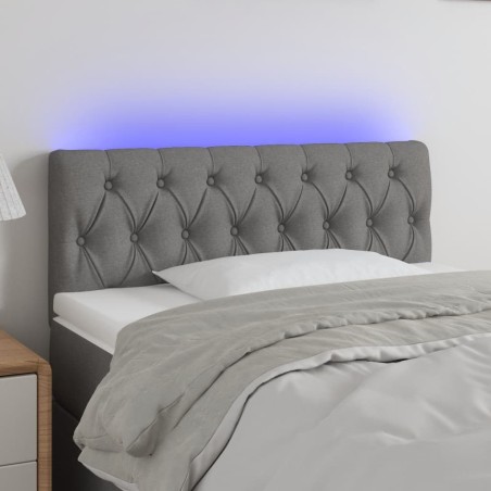 Tête de lit à LED Gris foncé 90x7x78/88 cm Tissu 618641618641