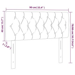 Tête de lit à LED Gris foncé 90x7x78/88 cm Tissu 618641618641