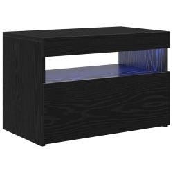 Meuble TV avec LED Chêne noir 60 x 35 x 40 cm Bois d'ingénierie 618646618646