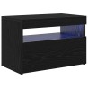 Meuble TV avec LED Chêne noir 60 x 35 x 40 cm Bois d'ingénierie 618646618646