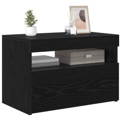 Meuble TV avec LED Chêne noir 60 x 35 x 40 cm Bois d'ingénierie 618646618646