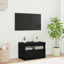 Meuble TV avec LED Chêne noir 60 x 35 x 40 cm Bois d'ingénierie 618646618646