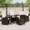 Ensemble de salle à manger pour jardin 5 pcs Marron polyrotin 618648618648