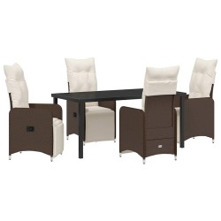 Ensemble de salle à manger pour jardin 5 pcs Marron polyrotin 618649618649