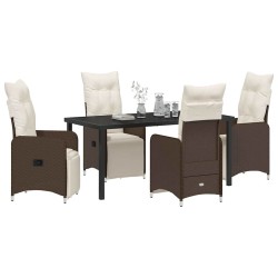 Ensemble de salle à manger pour jardin 5 pcs Marron polyrotin 618649618649