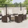 Ensemble de salle à manger pour jardin 5 pcs Marron polyrotin 618649618649