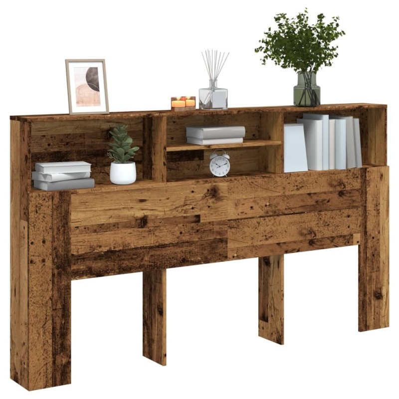 Armoire de tête de lit vieux bois 180x19x103,5 cm 618650618650
